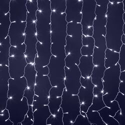 Светодиодный занавес (дождь) Infinilite 2 x 1.9 м, IP44, управляемый, 380 LED белого холодного цвета, на прозрачном ПВХ проводе