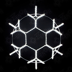 Светодиодный мотив Infinilite СНЕЖИНКА 100 х 100 см, с контроллером на 8 эффектов, цвет LED белый холодный